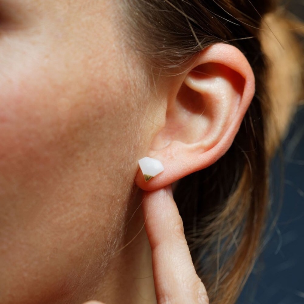 Gold Dipped Tiny Handmade Diamond Studs